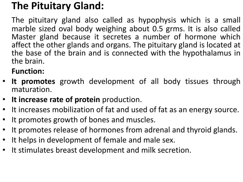 the pituitary gland