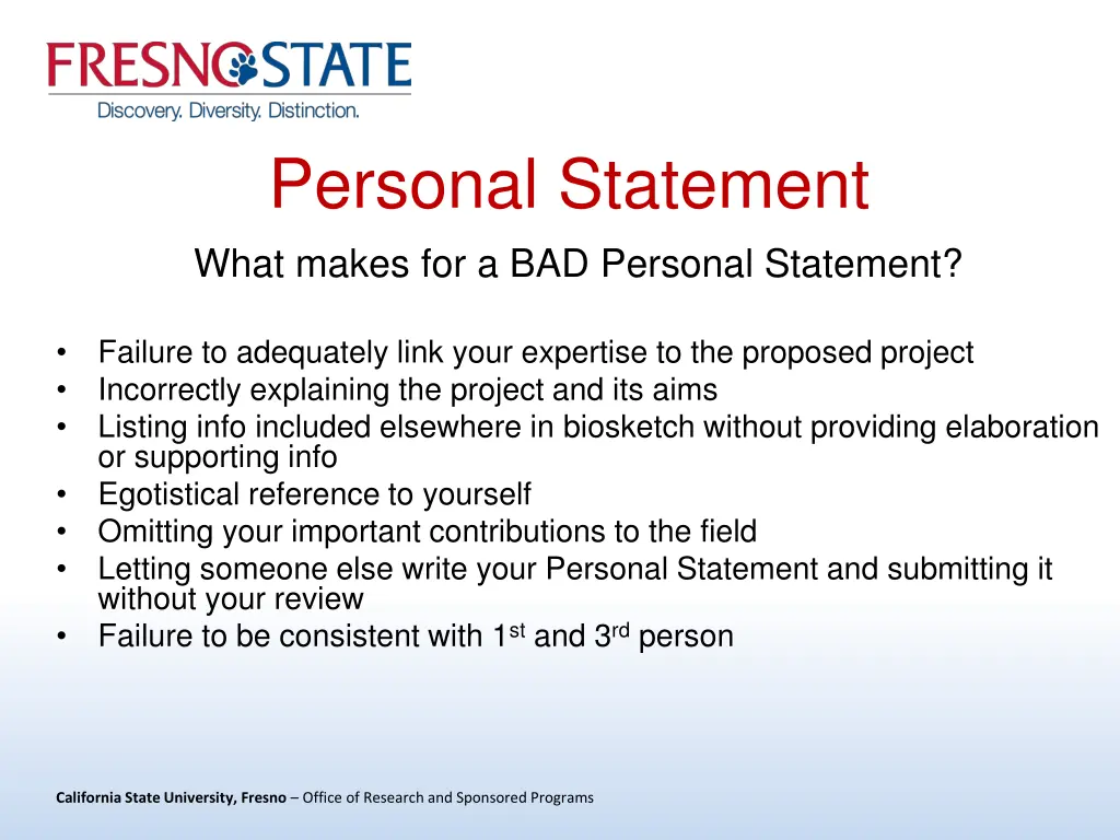 personal statement what makes for a bad personal