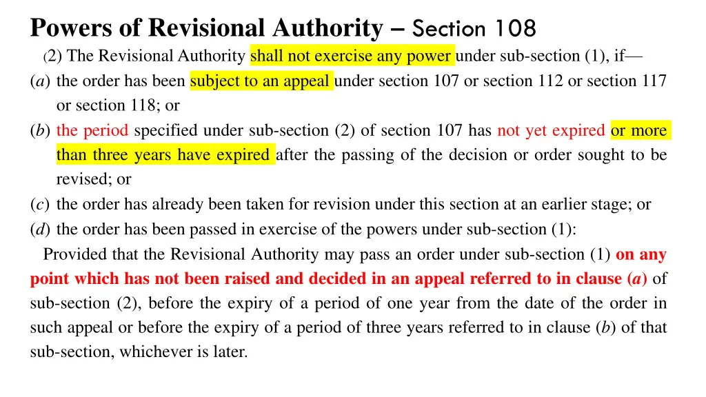 powers of revisional authority section 1