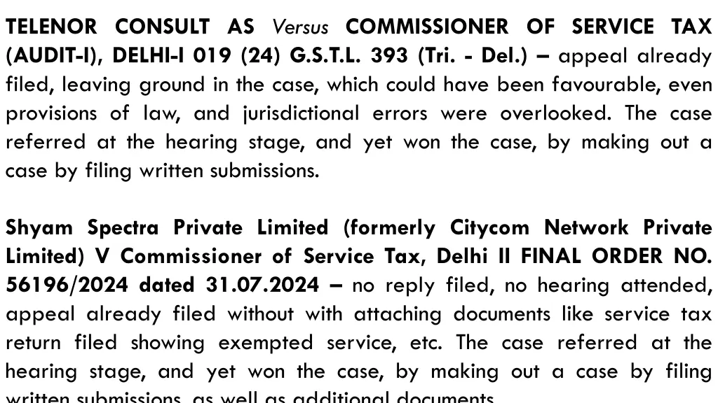 telenor consult as versus commissioner of service