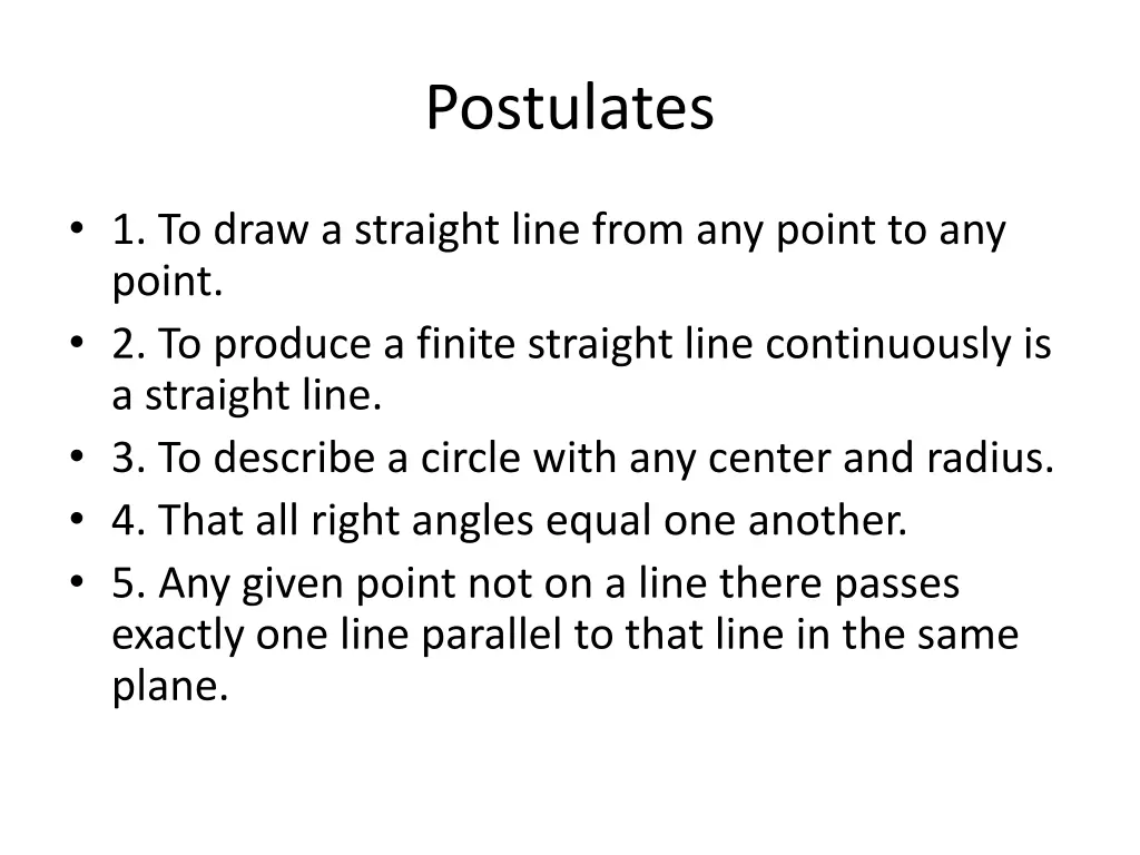 postulates