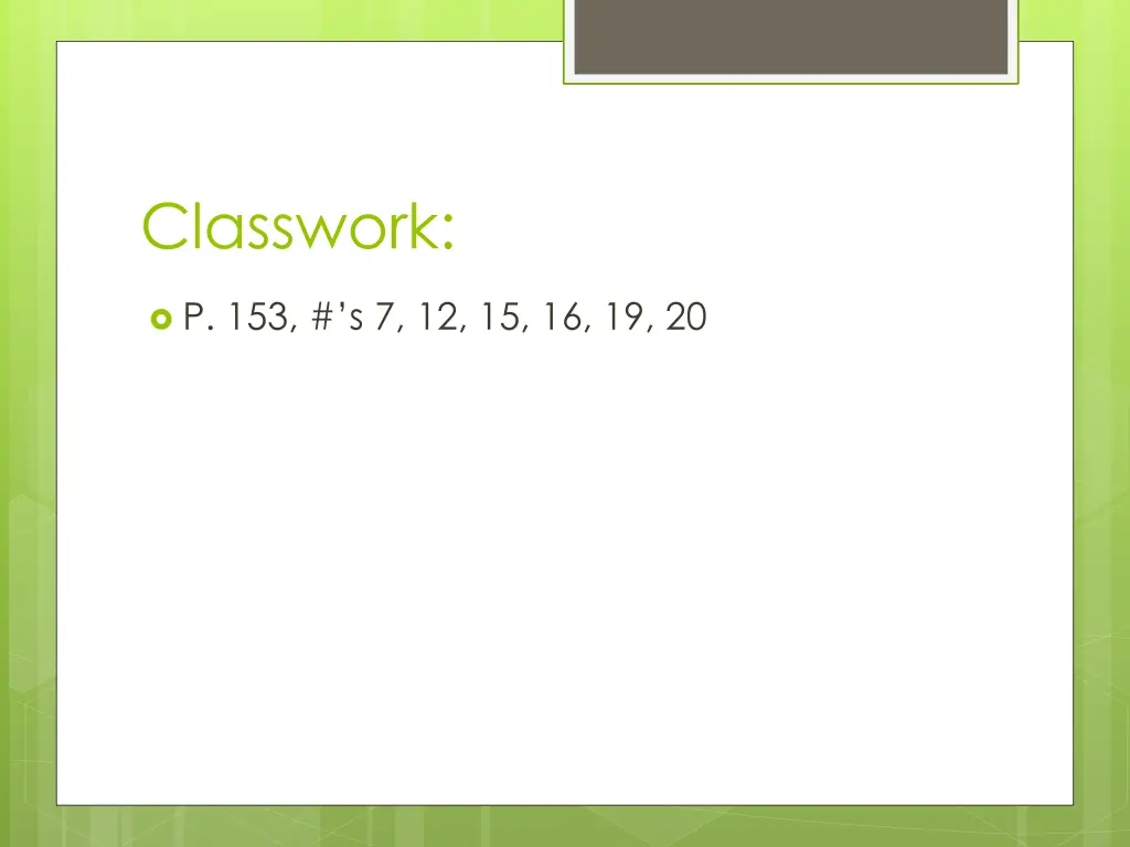 classwork