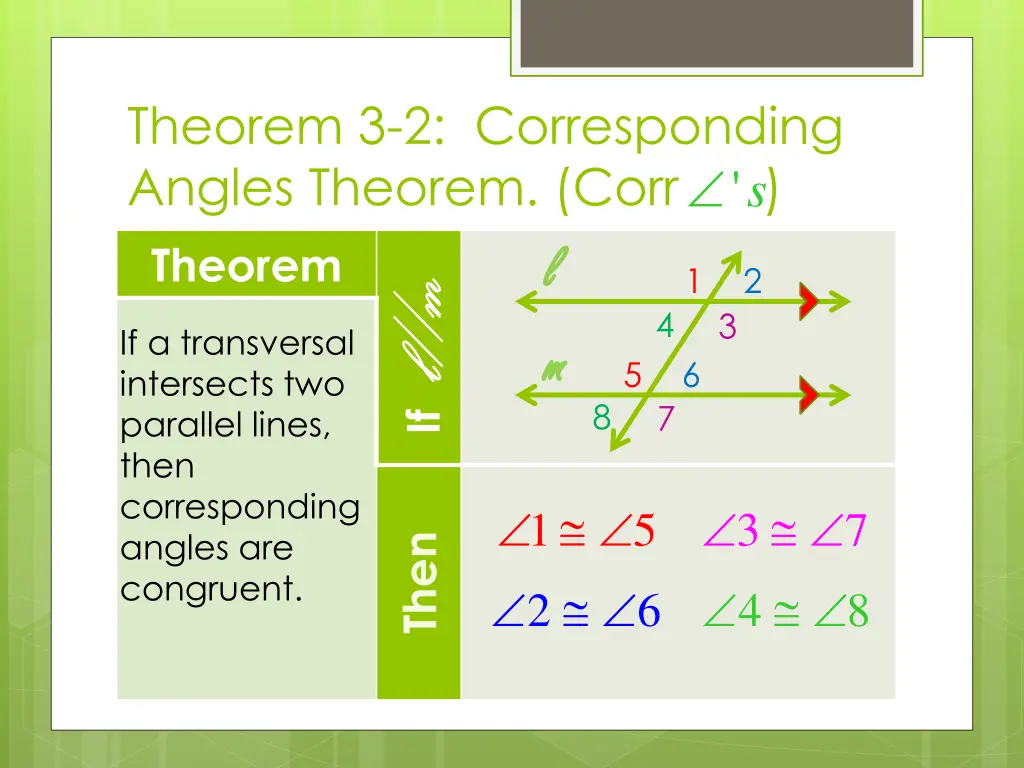 theorem 3 2 corresponding angles theorem corr