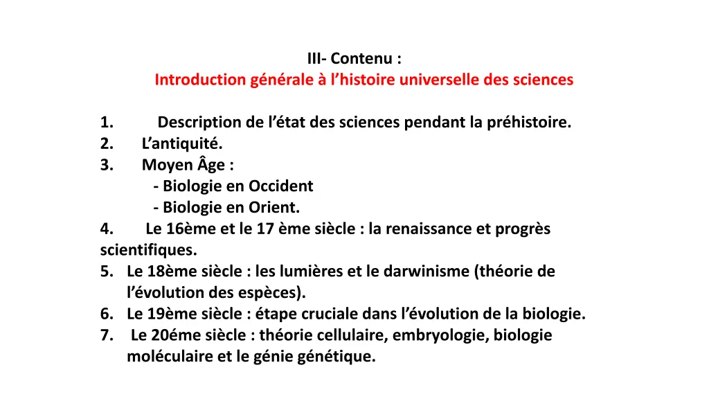 iii contenu