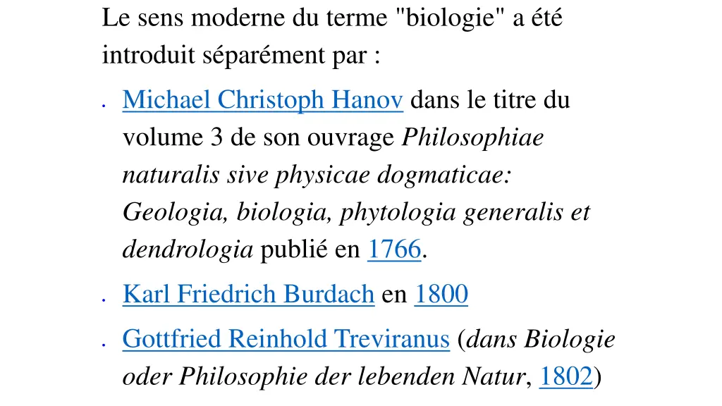 le sens moderne du terme biologie a t introduit
