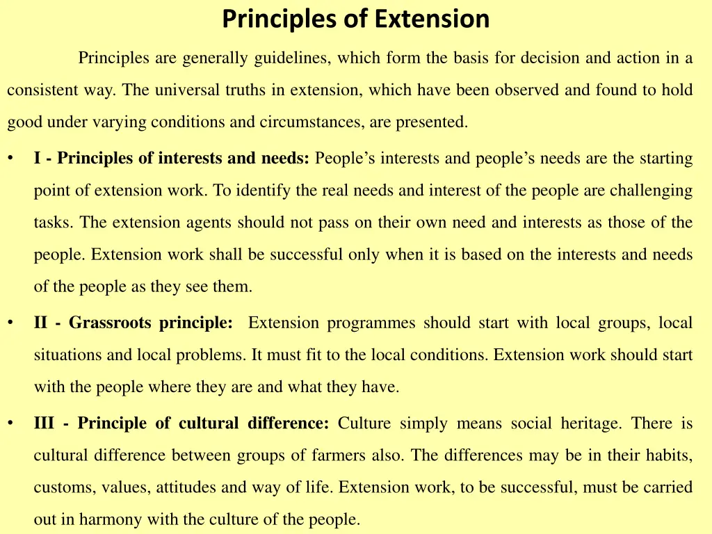 principles of extension