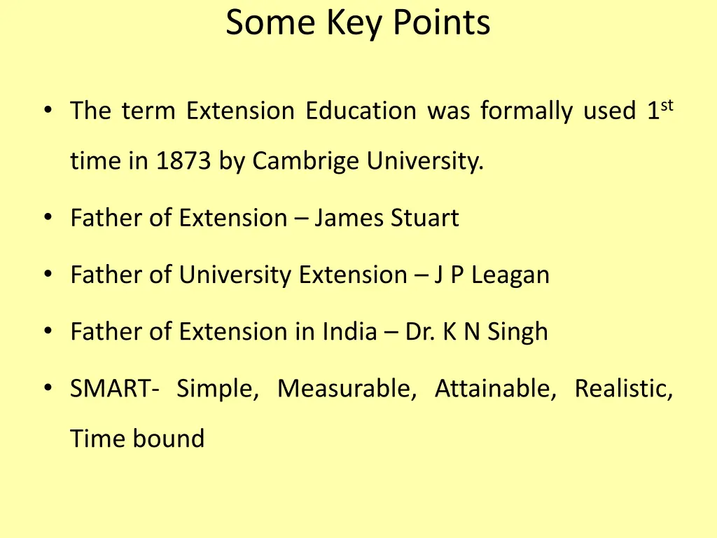 some key points