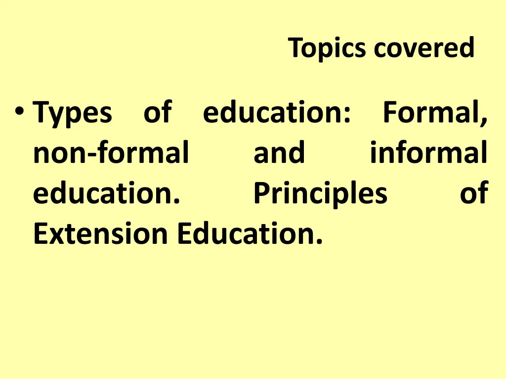 topics covered