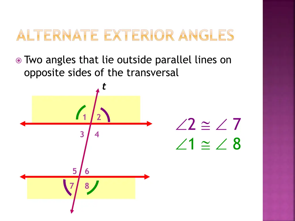alternate exterior angles