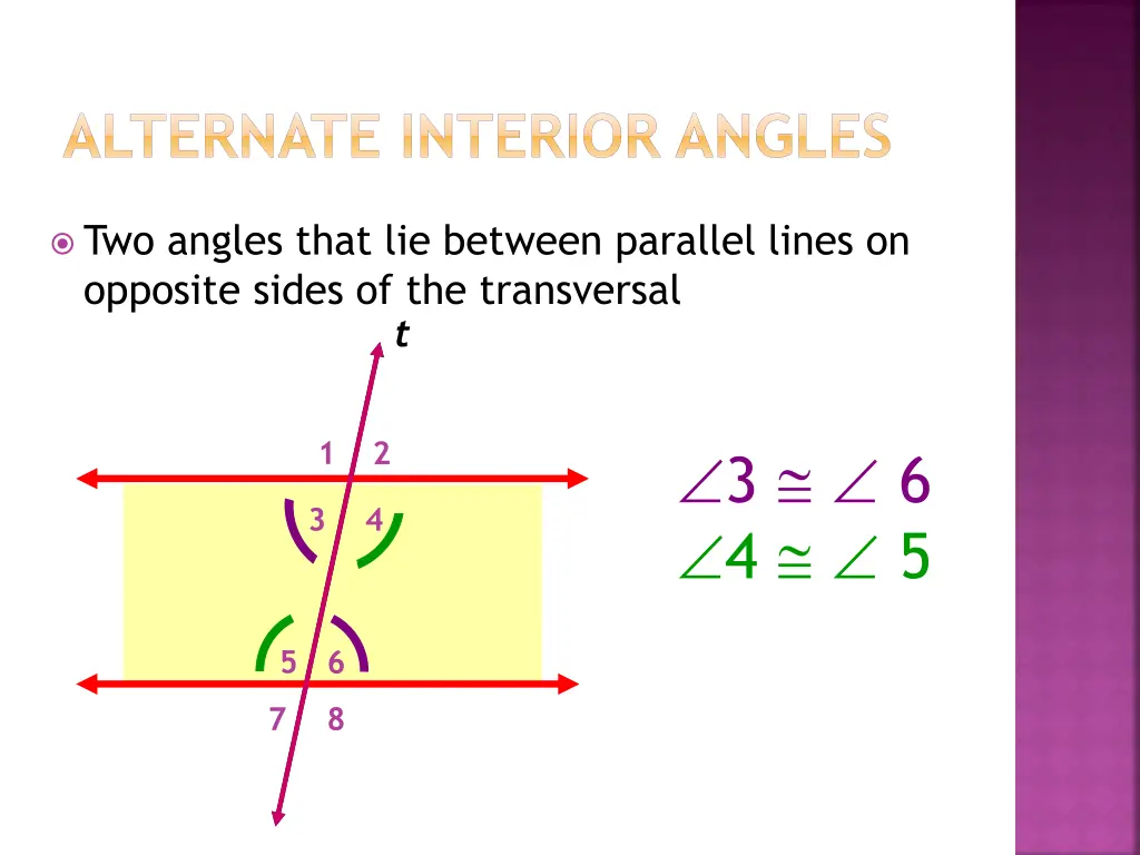 alternate interior angles