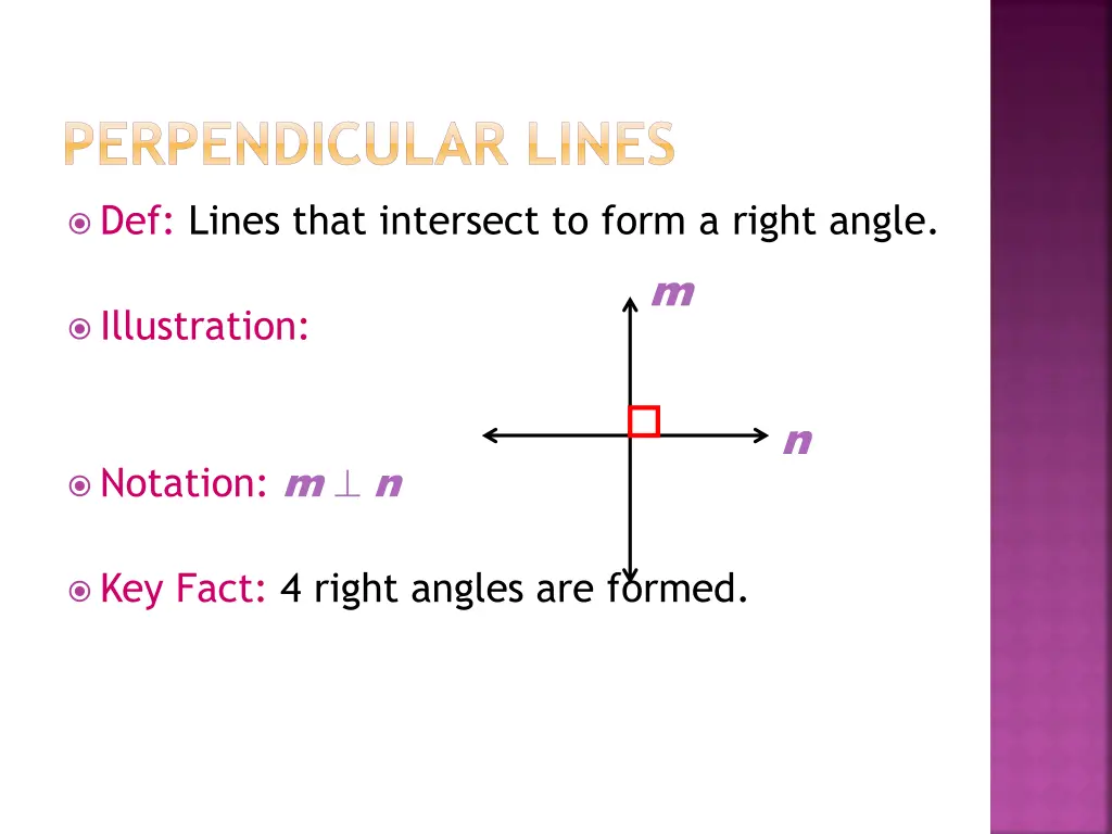 perpendicular lines