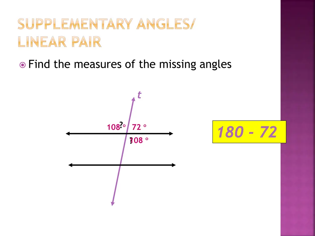 supplementary angles linear pair 1