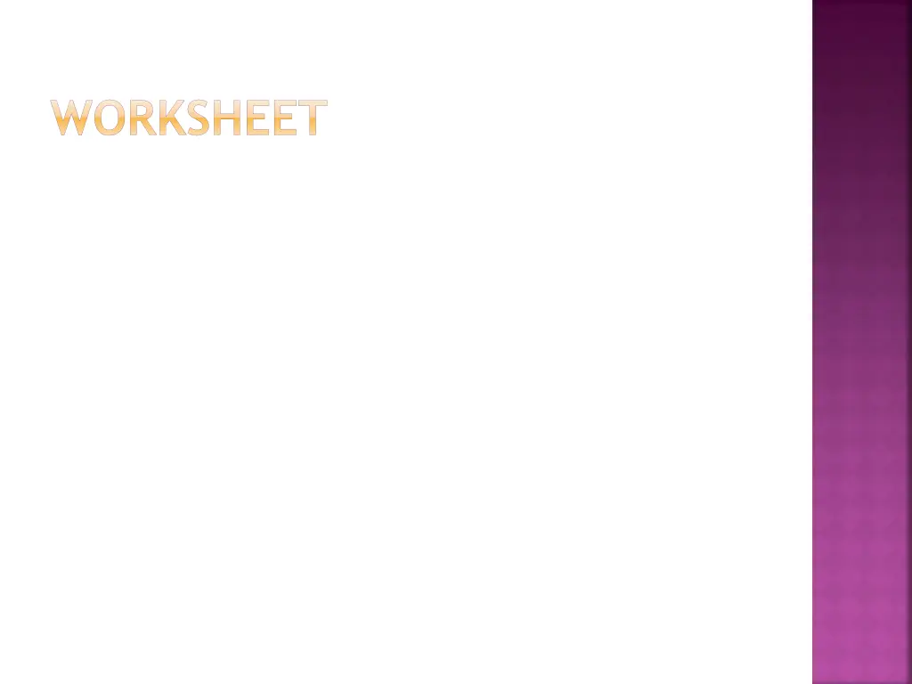 worksheet