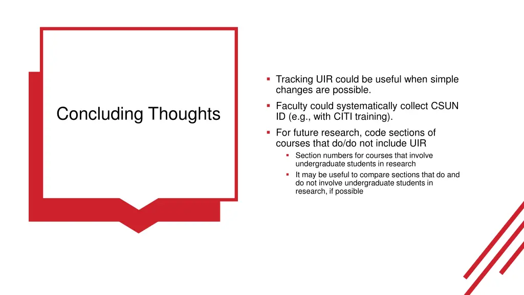 tracking uir could be useful when simple changes