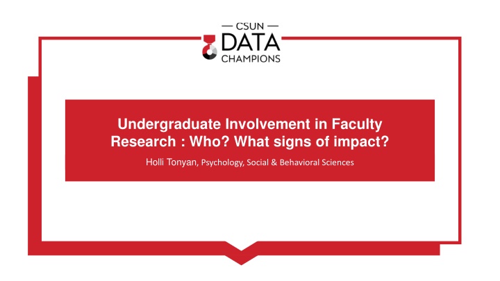 undergraduate involvement in faculty research