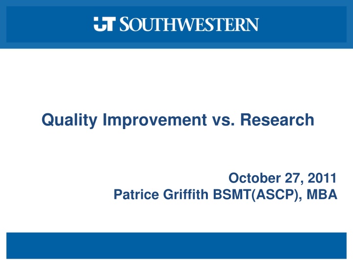 quality improvement vs research