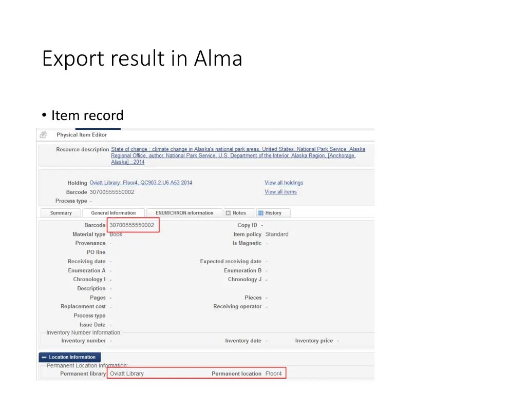 export result in alma 1