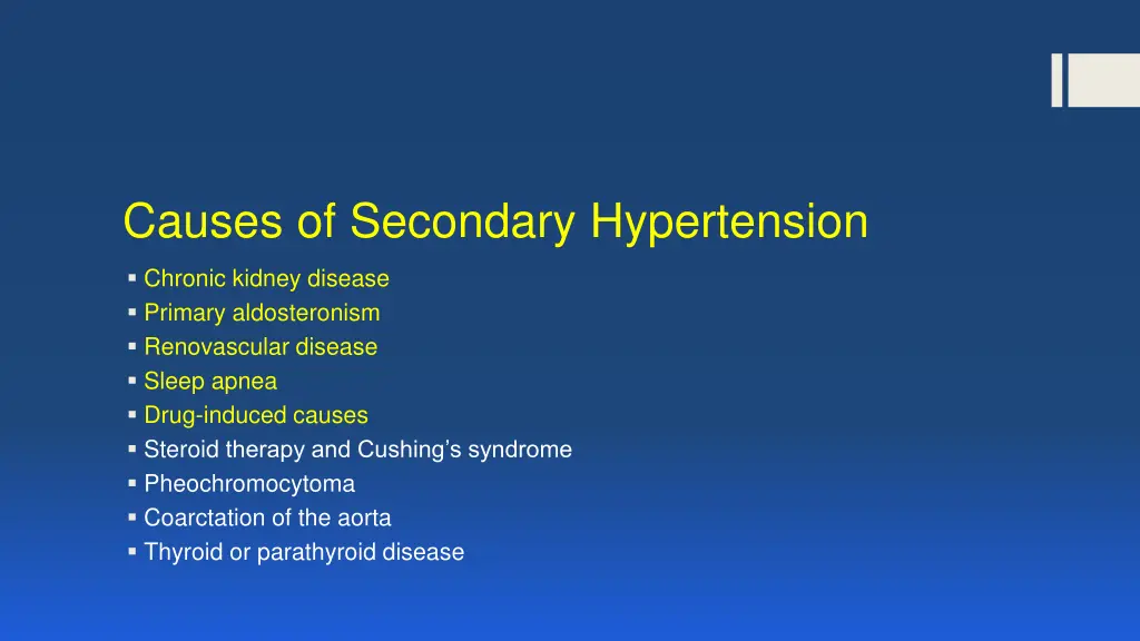causes of secondary hypertension
