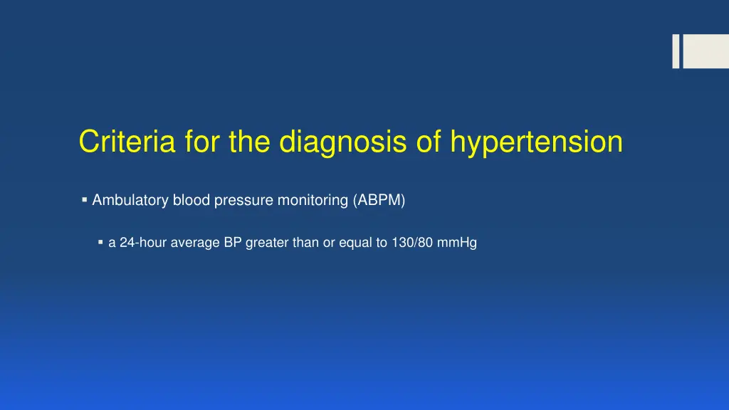 criteria for the diagnosis of hypertension 2