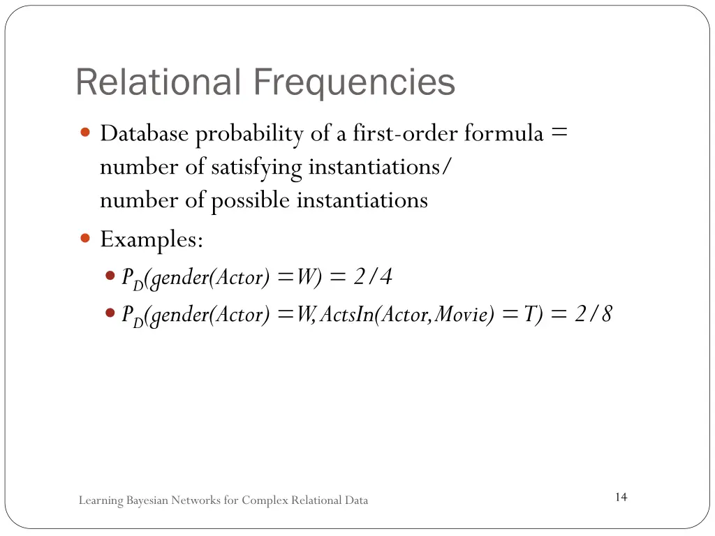 relational frequencies 1