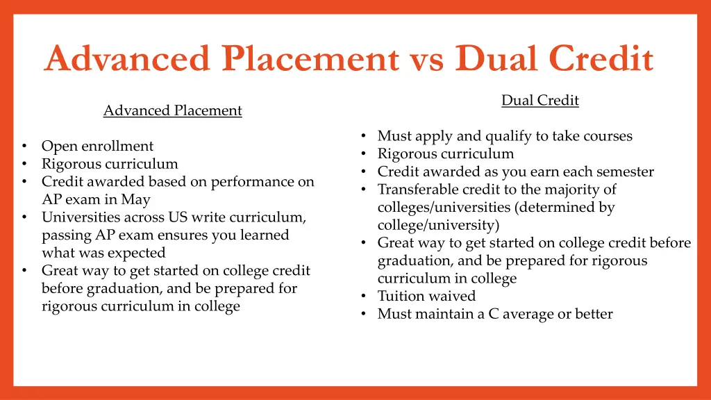 advanced placement vs dual credit