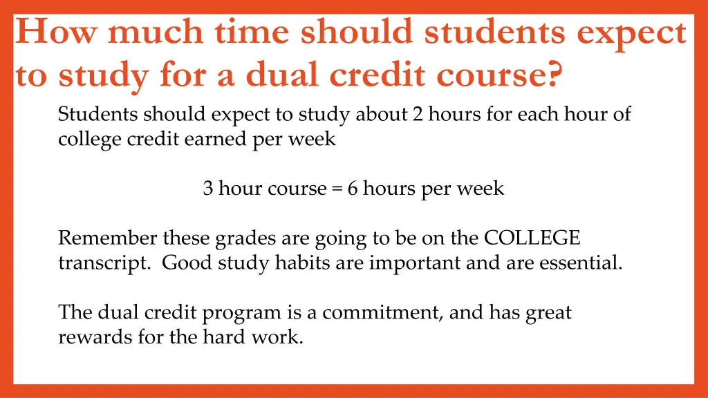 how much time should students expect to study