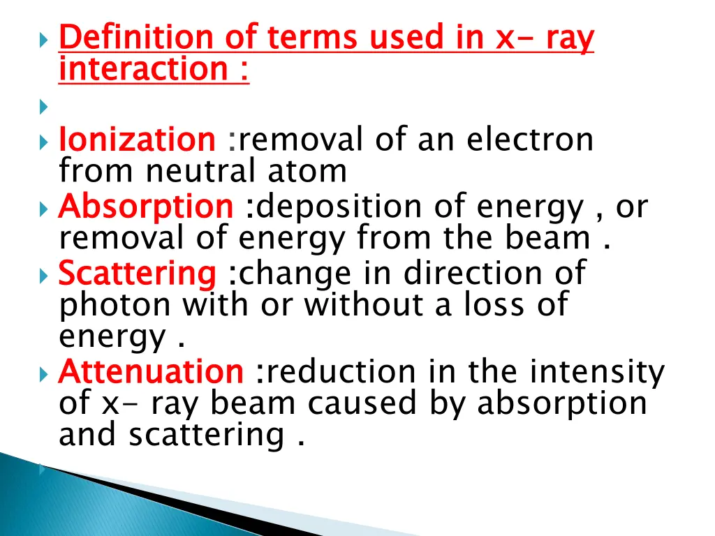 definition of terms used in x interaction