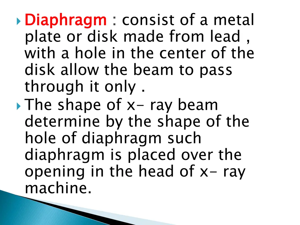 diaphragm plate or disk made from lead with