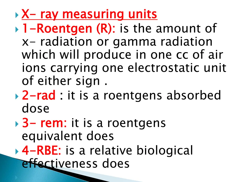 x x ray measuring units 1 1 roentgen