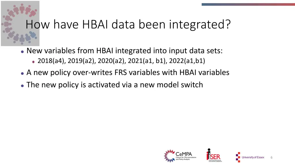how have hbai data been integrated