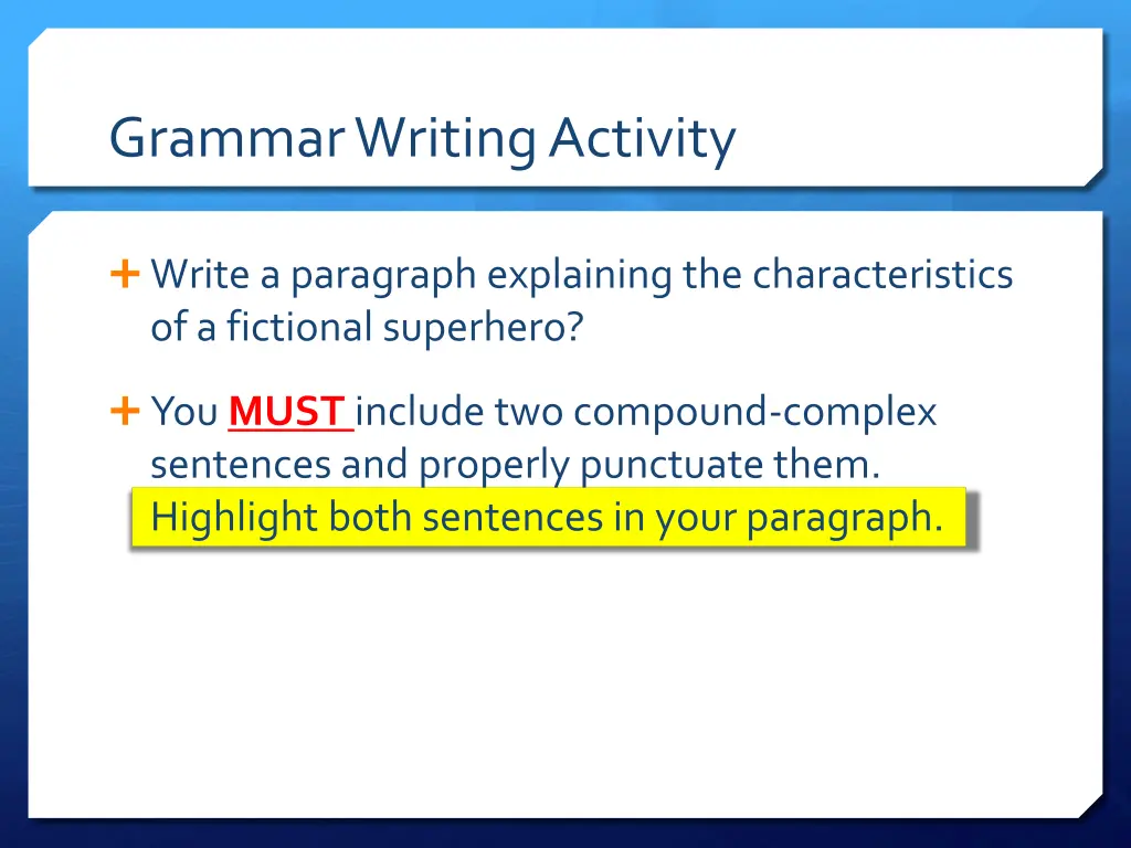 grammar writing activity 2
