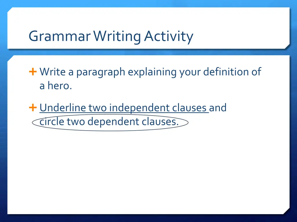 grammar writing activity