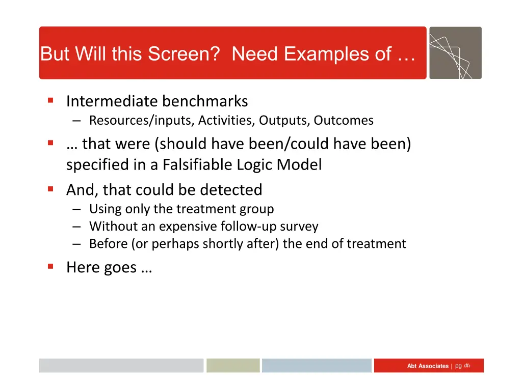 but will this screen need examples of