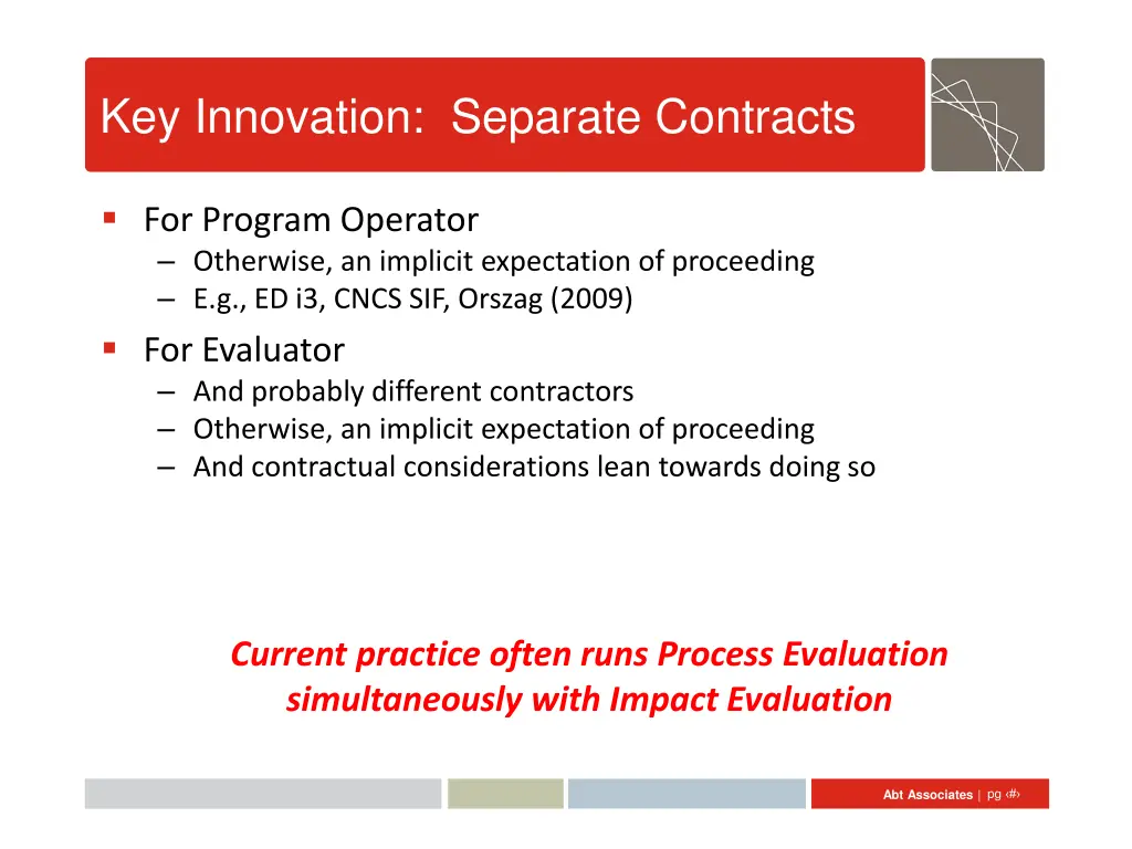 key innovation separate contracts 1