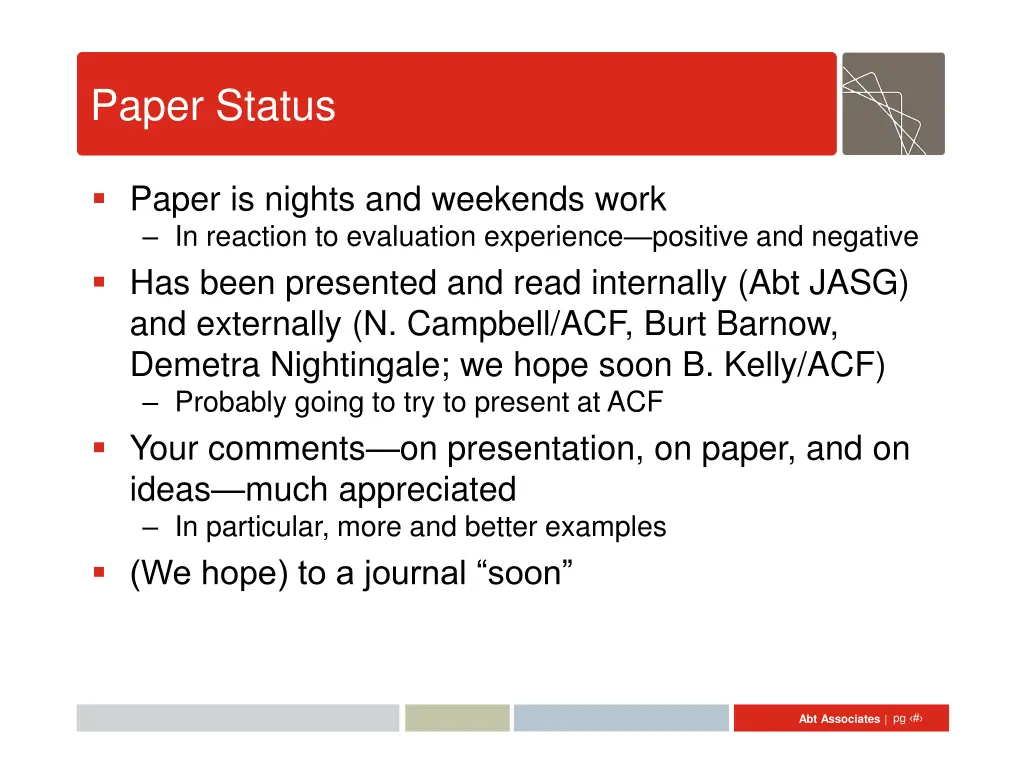 paper status