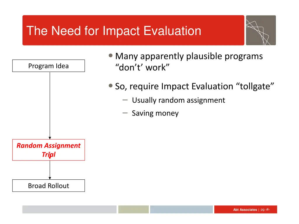 the need for impact evaluation