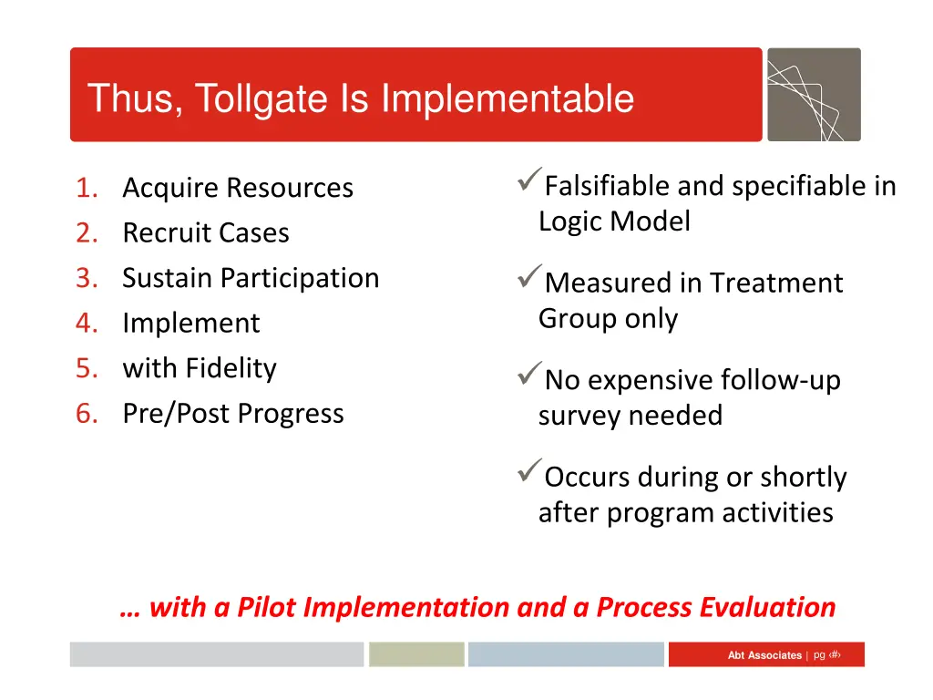 thus tollgate is implementable 1