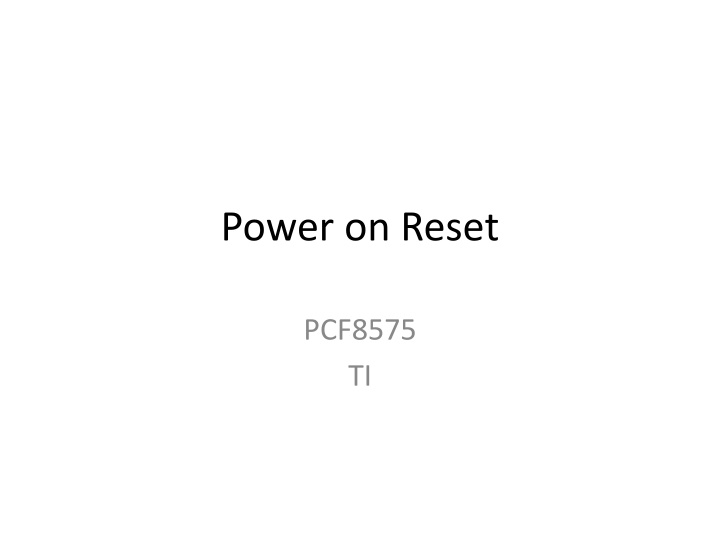 power on reset