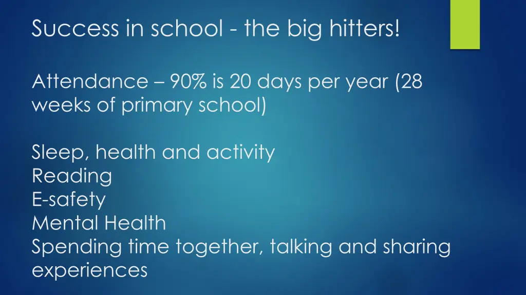 success in school the big hitters