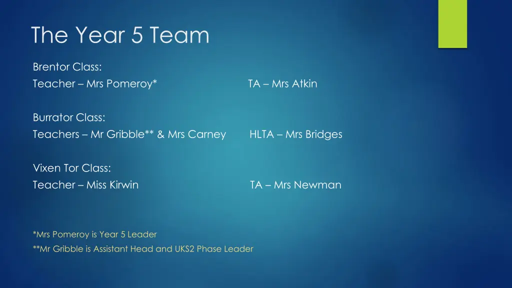 the year 5 team