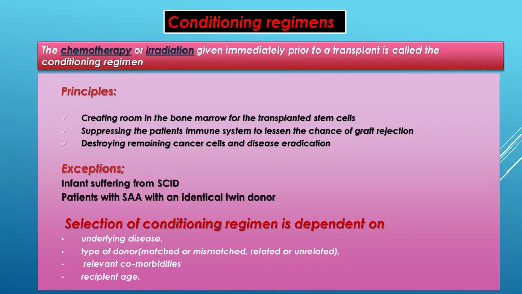 conditioning regimens