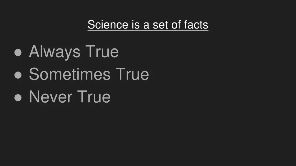 science is a set of facts