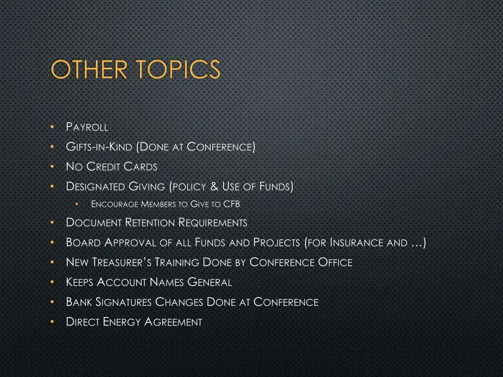 other topics