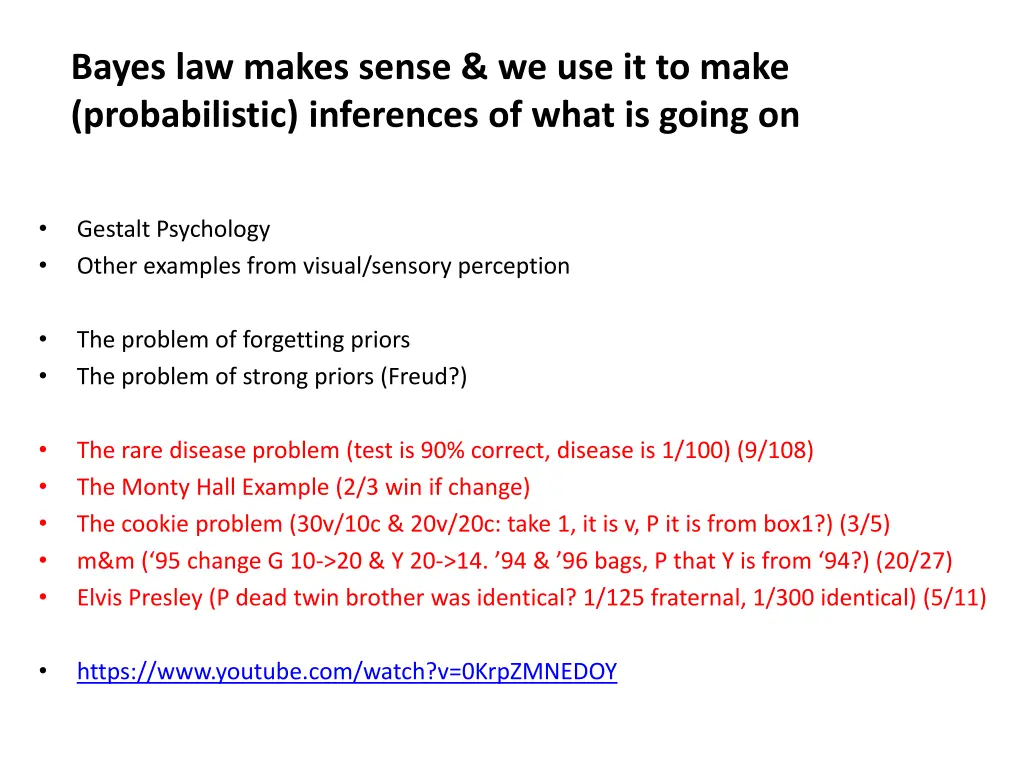 bayes law makes sense we use it to make
