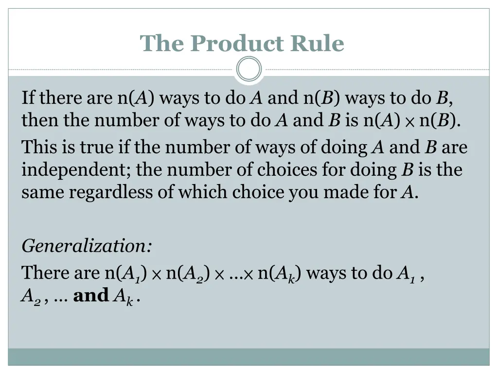 the product rule