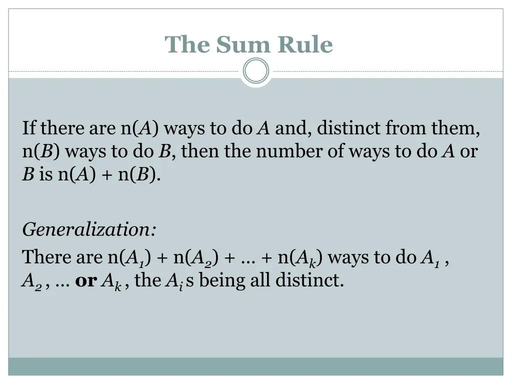 the sum rule