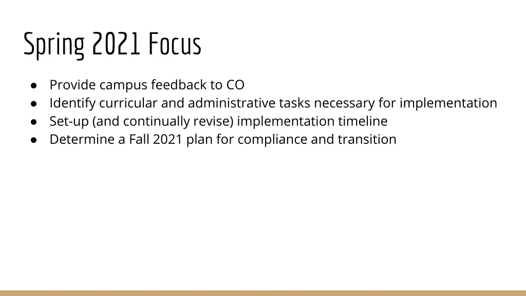 spring 2021 focus