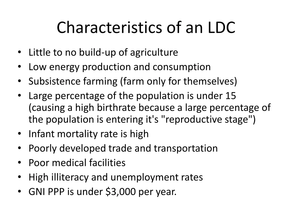 characteristics of an ldc