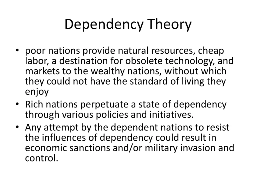 dependency theory 1