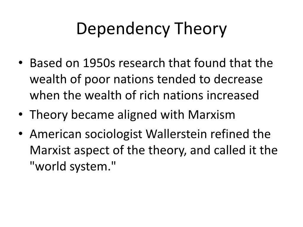 dependency theory 2